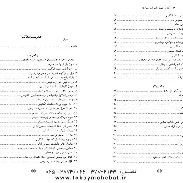110 نکته از فضایل امیرالمومنین علیه السلام در کلام دیگران
