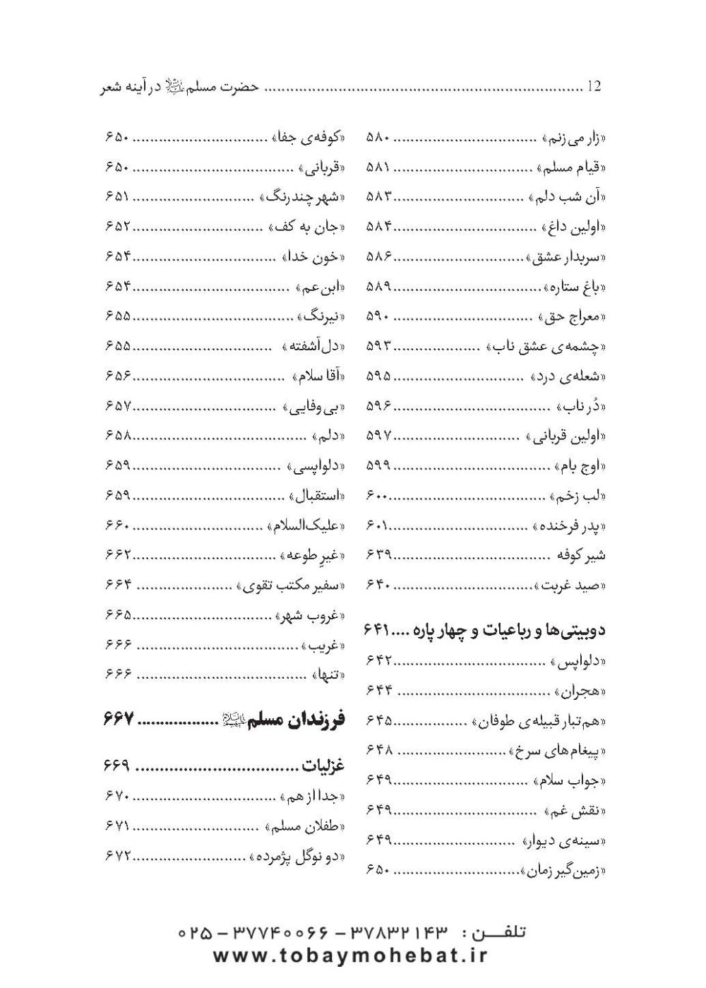 مسلم بن عقیل و فرزندانش علیه السلام (در آینه شعر فارسی) - Image 9